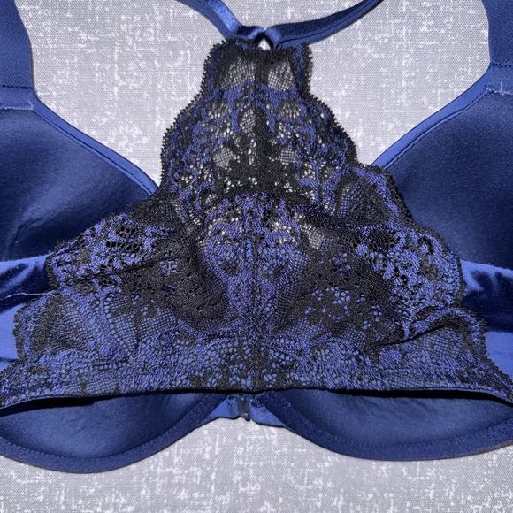 Wacoal Bra Womens 34DDD Blue Front Close Racerback T-Shirt Underwire 853257 - Picture 5 of 8